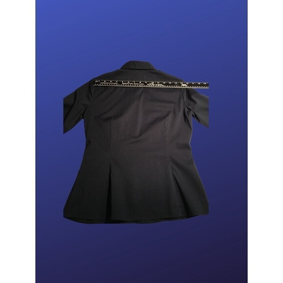 NEW YORK & COMPANY Stretch Shirt, Cuffed Short Sleeve, NAVY BLUE, Size S, NWOT - Picture 7 of 8